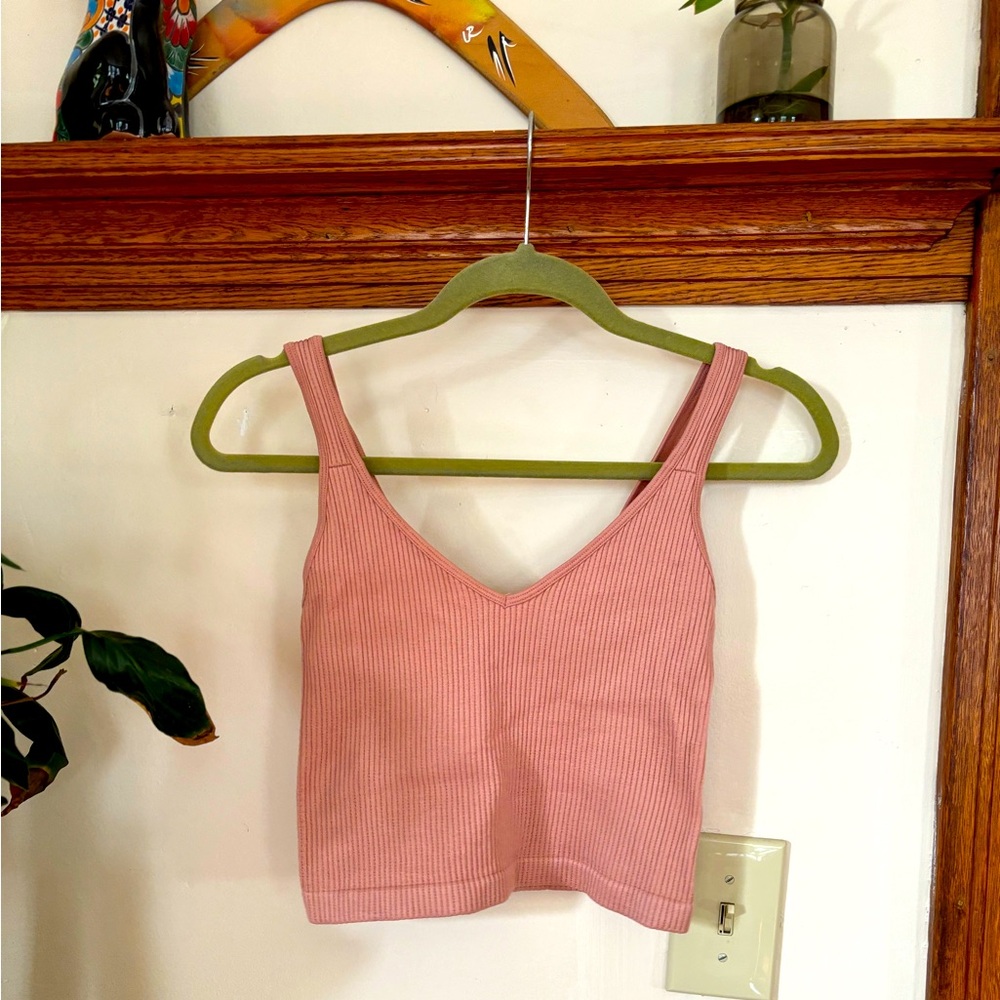 Pink v-neck tank